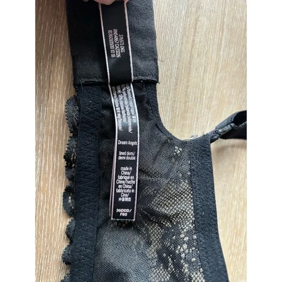 Victoria's Secret Black Dream Angels Lined Demi 36DDD - Picture 3 of 6